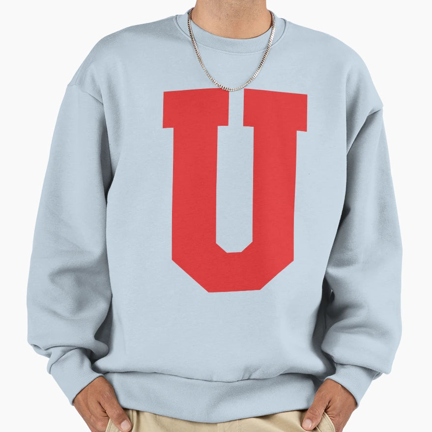 Alphabet Red U Sports Letter U Sweatshirt - Aesthetic Graphic Unisex - T-Shirt, Sweatshirt, Hoodie