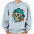 Urban Skull Vibes Sweatshirt - Casual Everyday Wear for Adults - T-Shirt, Sweatshirt, Hoodie