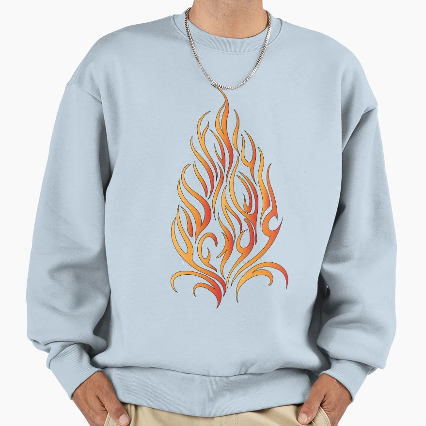 Red Tribal Flame Sweatshirt - Aesthetic Graphic Unisex - T-Shirt, Sweatshirt, Hoodie