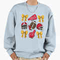 Football Coquette Bow Football Mom Sweatshirt - Minimalist Print Men Women - T-Shirt, Sweatshirt, Hoodie