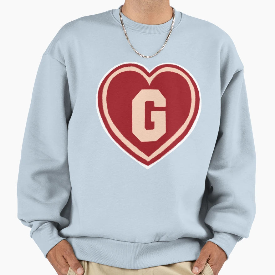 Coquette Heart Initial G Sweatshirt - Trendy Graphic Unisex - T-Shirt, Sweatshirt, Hoodie