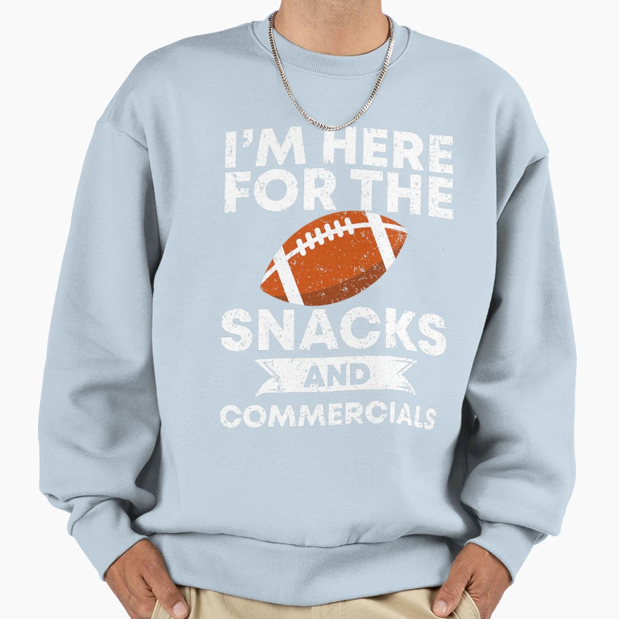Snacks And Commercials Funny Sweatshirt - Fun Novelty Design Unisex - T-Shirt, Sweatshirt, Hoodie