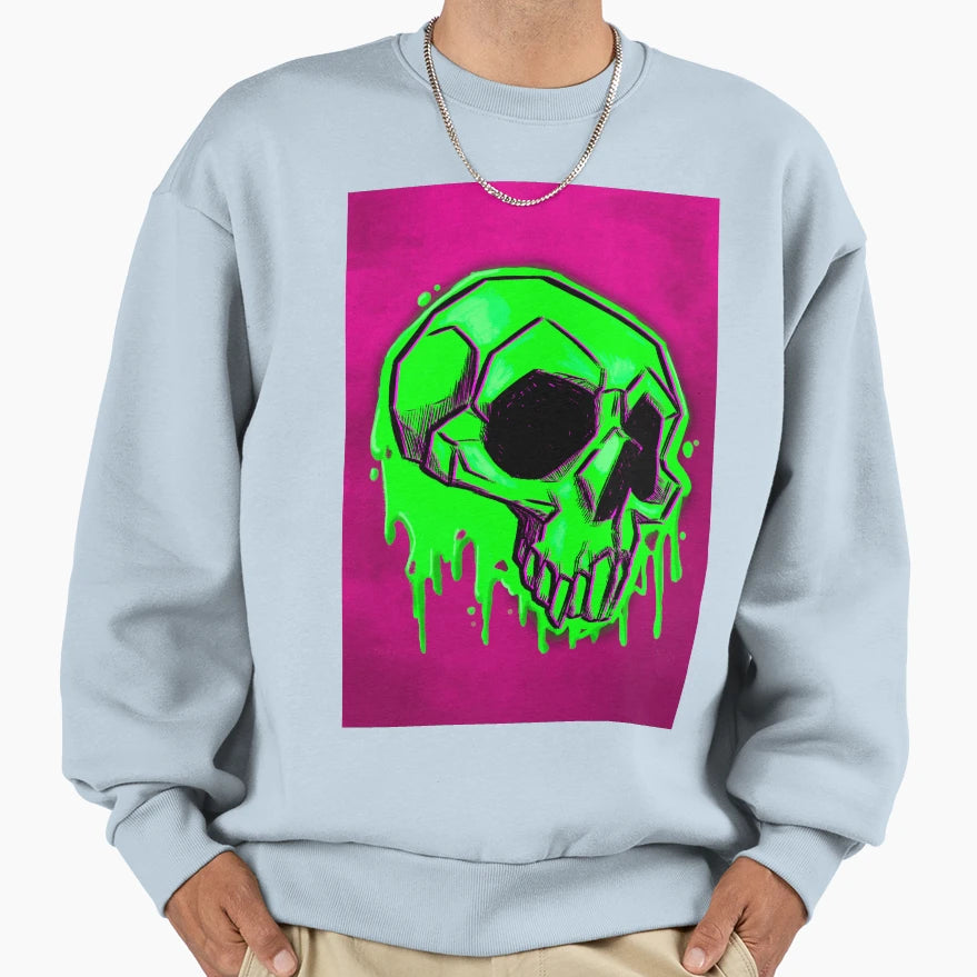 Skull Sweatshirt - Minimalist Print Men Women - T-Shirt, Sweatshirt, Hoodie