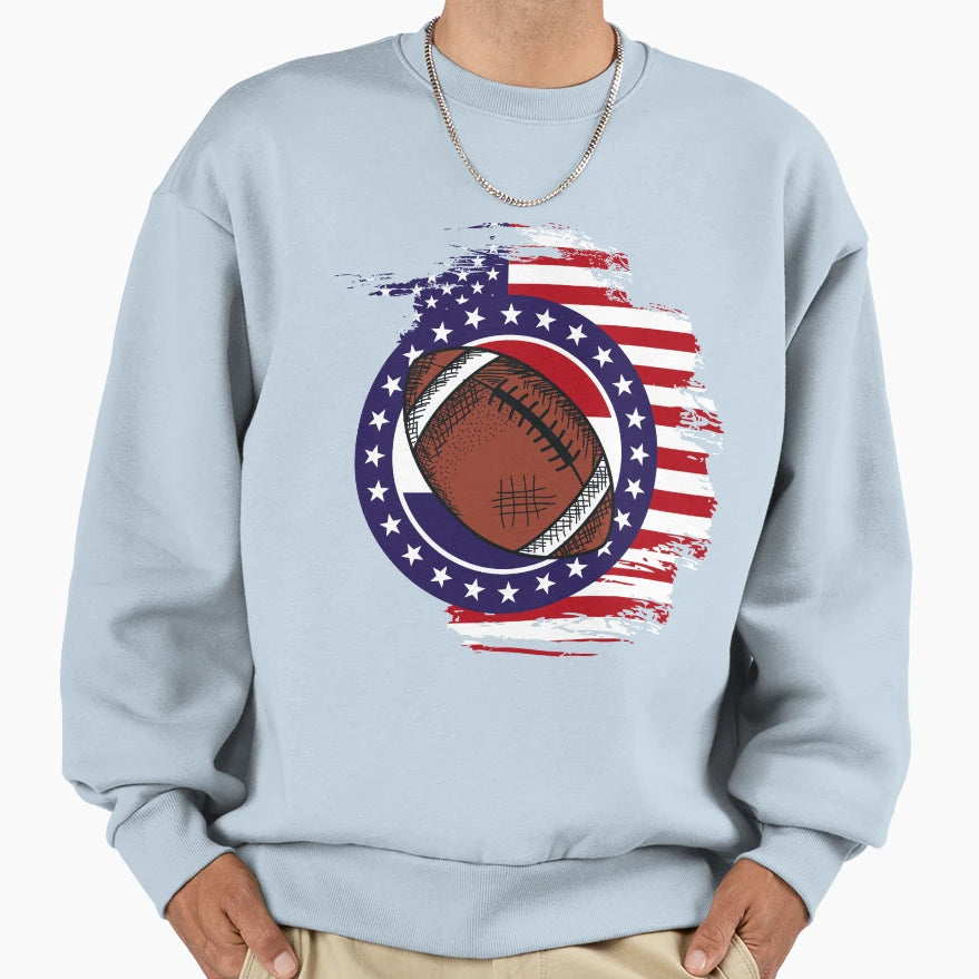 American Football American Flag Sweatshirt - Unique Graphic for Adults - T-Shirt, Sweatshirt, Hoodie