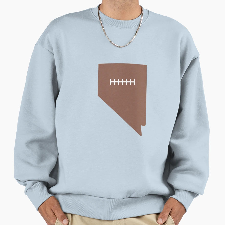 Nevada State Outline Football Stitch Sweatshirt - Trendy Graphic Men Women - T-Shirt, Sweatshirt, Hoodie