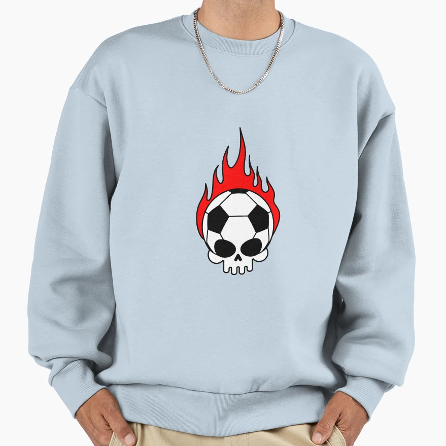 Halloween Soccer Ball Scary Sweatshirt - Minimalist Print for Adults - T-Shirt, Sweatshirt, Hoodie
