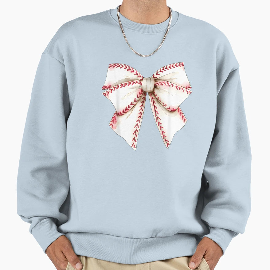Baseball Coquette Bow Sweatshirt - Fun Novelty Design Men Women - T-Shirt, Sweatshirt, Hoodie