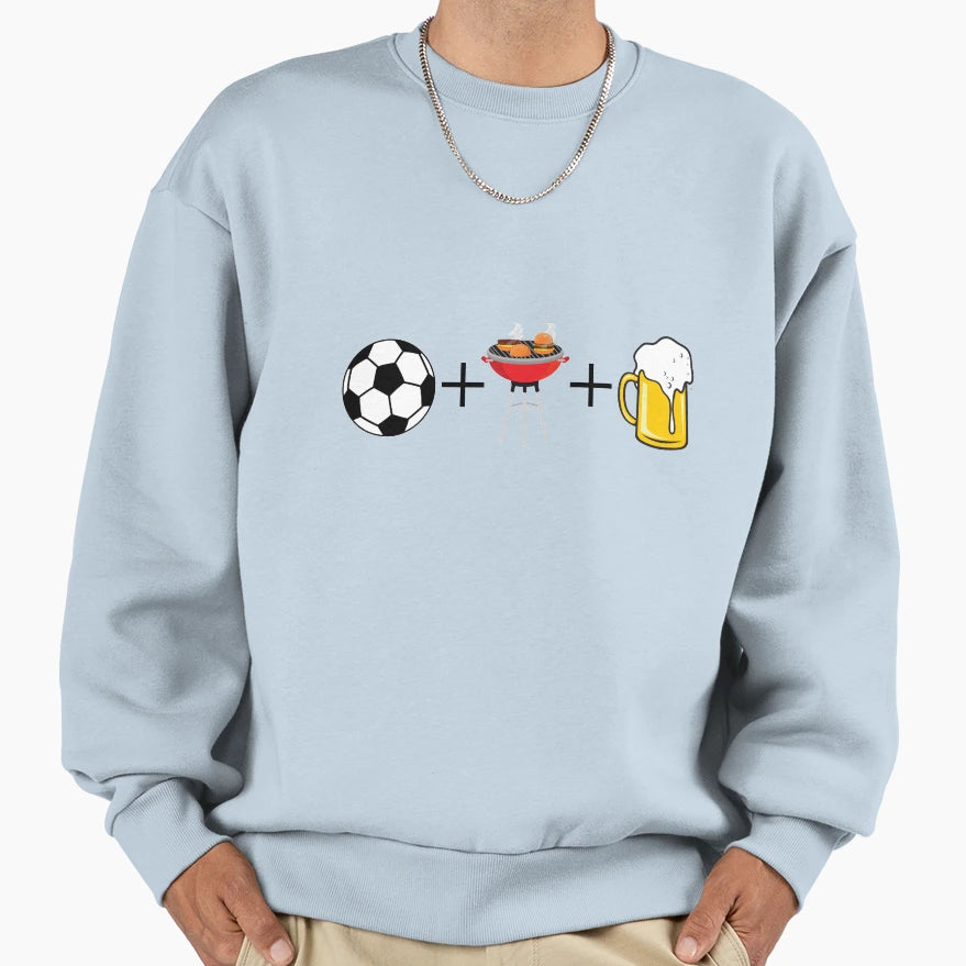 Soccer Bbq Beer Sweatshirt - Custom Art Print for Adults - T-Shirt, Sweatshirt, Hoodie