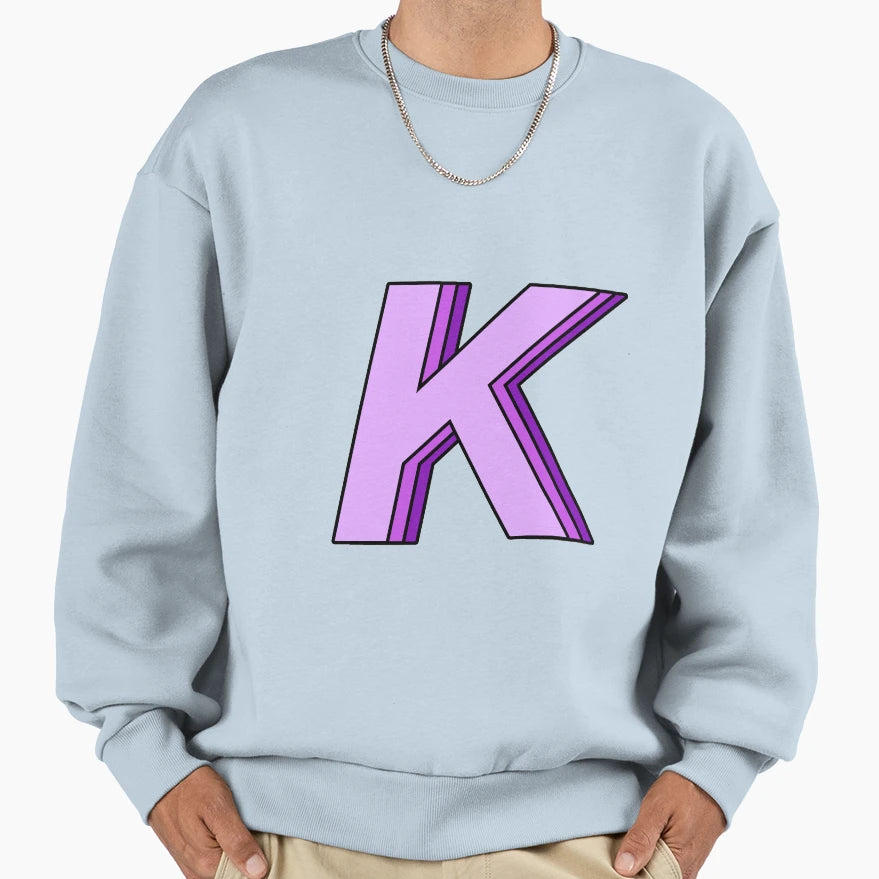 Purple K Sweatshirt - Custom Art Print Men Women - T-Shirt, Sweatshirt, Hoodie