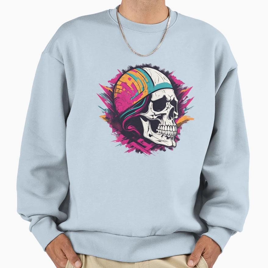 Skull Paint Splatter Sweatshirt - Fun Novelty Design for Adults - T-Shirt, Sweatshirt, Hoodie