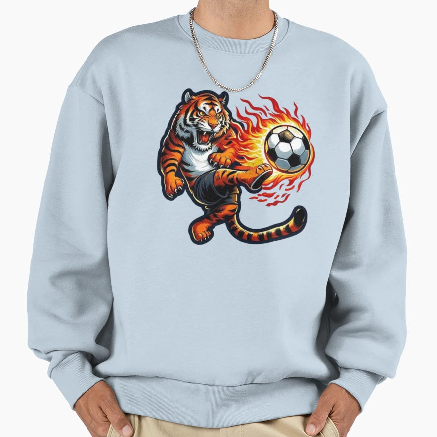 Tiger Soccer Ball Sweatshirt - Unique Graphic Unisex - T-Shirt, Sweatshirt, Hoodie