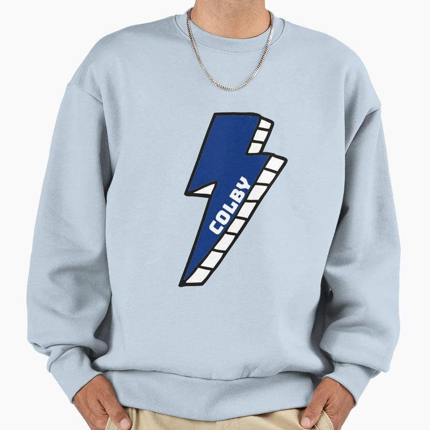 Colby College Lightning Bolt Sweatshirt - Streetwear Style for Adults - T-Shirt, Sweatshirt, Hoodie