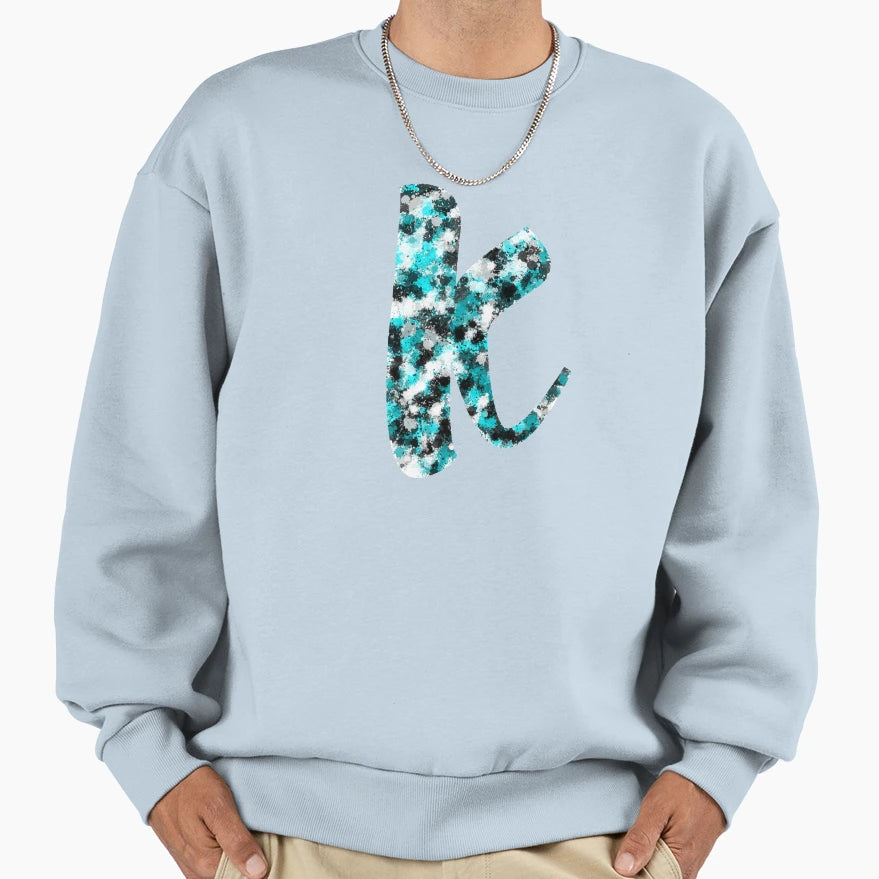 Paint Splash Letter K Sweatshirt - Casual Everyday Wear for Adults - T-Shirt, Sweatshirt, Hoodie