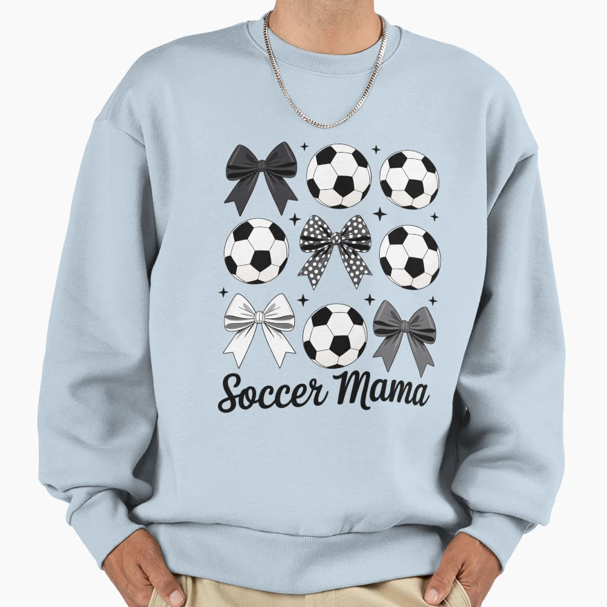 Soccer Mama Coquette Bow Soccer T-Shirt - Casual Everyday Wear Men Women - T-Shirt, Sweatshirt, Hoodie