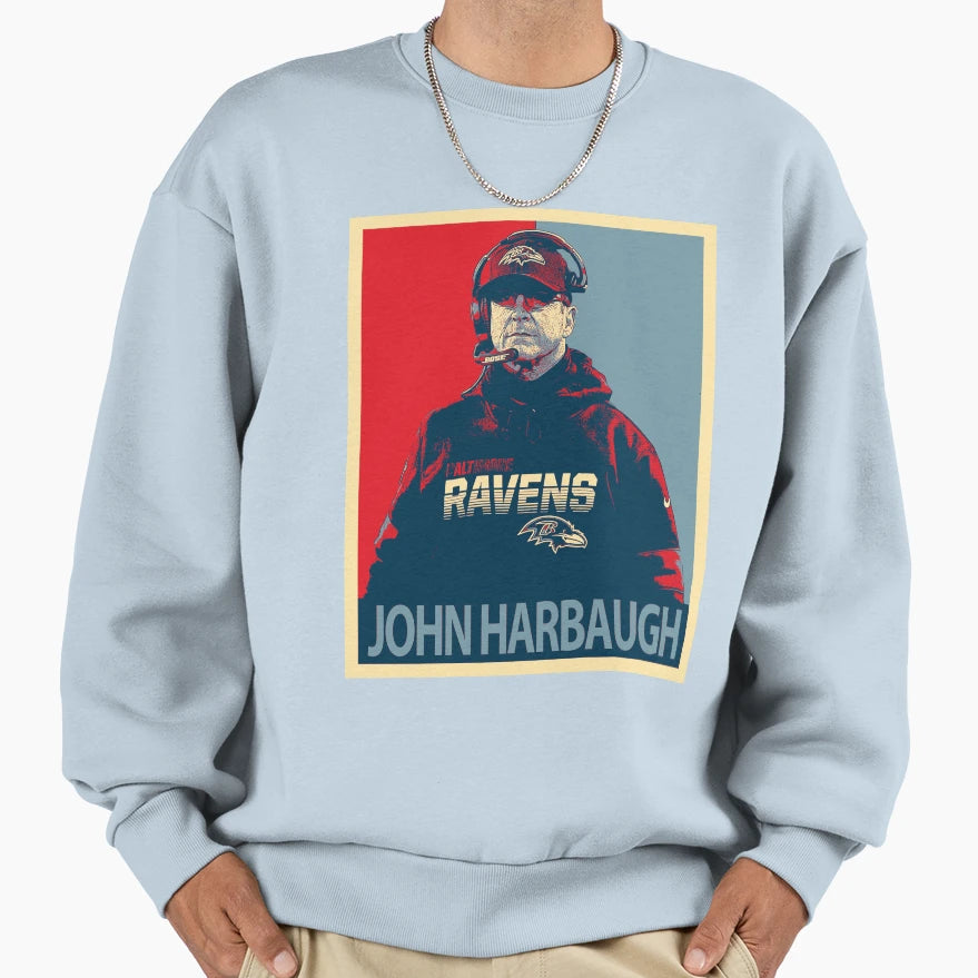 John Harbaugh Sweatshirt - Minimalist Print Unisex - T-Shirt, Sweatshirt, Hoodie