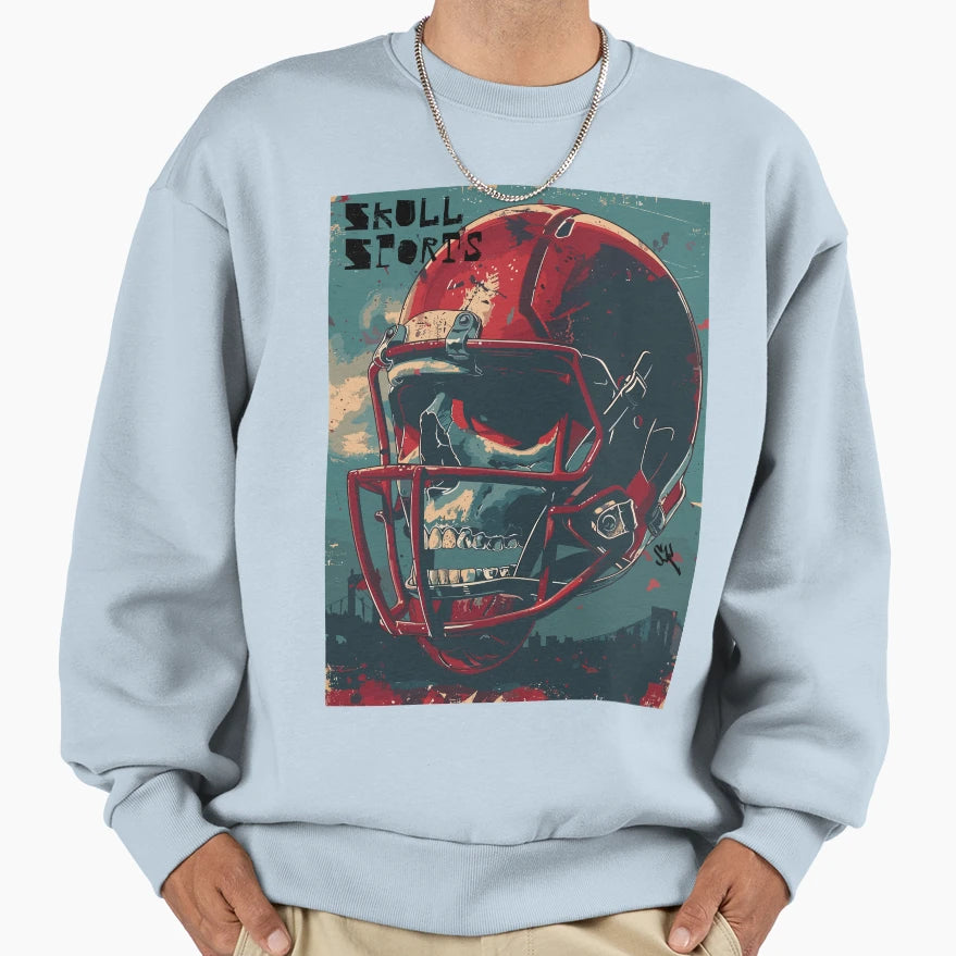 American Football Skull Skull Skull Sweatshirt - Novelty Apparel Men Women - T-Shirt, Sweatshirt, Hoodie