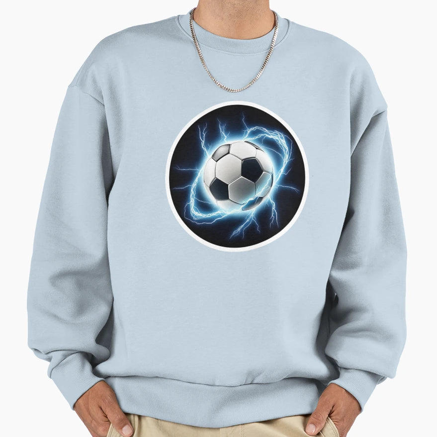 Electric Lightning Football Mid Air Sweatshirt - Streetwear Style Unisex - T-Shirt, Sweatshirt, Hoodie