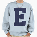 Alphabet Marine Blue E Sports Sweatshirt - Unique Graphic for Adults - T-Shirt, Sweatshirt, Hoodie