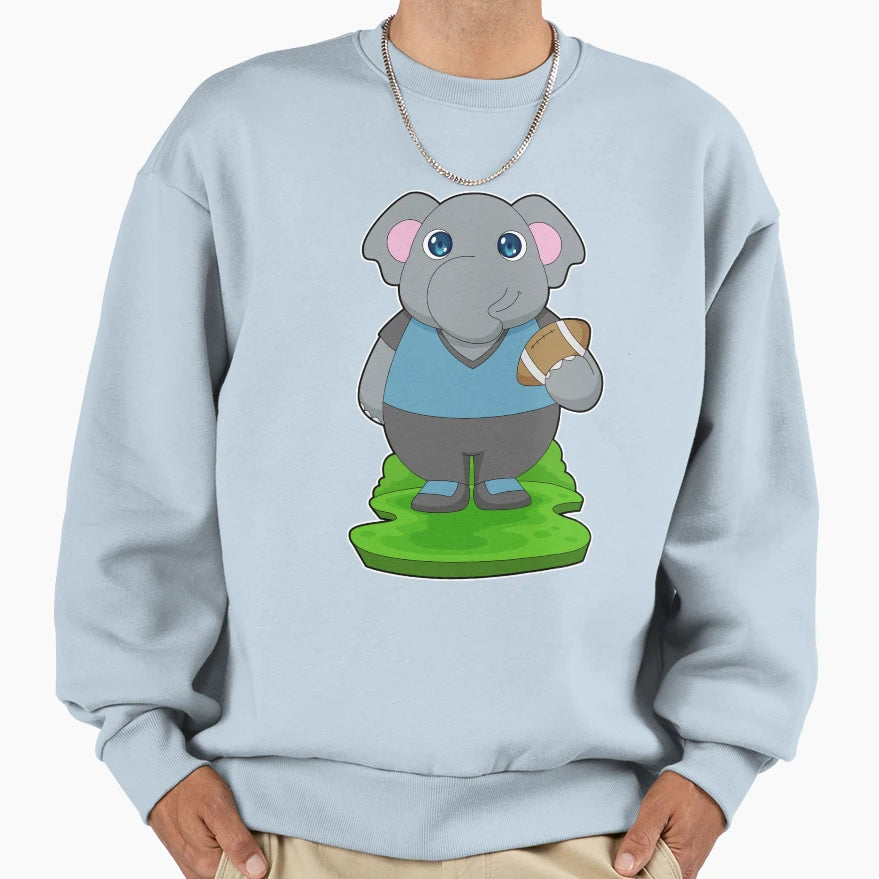 Elephant American Football Sports Sweatshirt - Custom Art Print Men Women - T-Shirt, Sweatshirt, Hoodie
