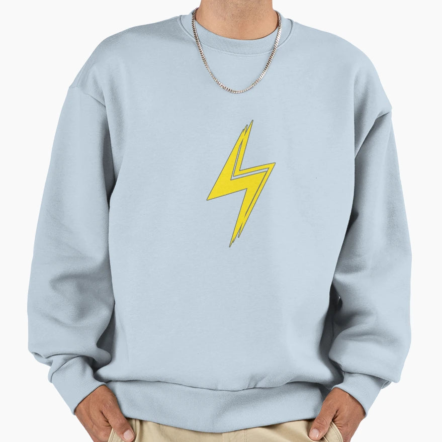 Lightning Emoticon Thunder Logo Sweatshirt - Minimalist Print for Adults - T-Shirt, Sweatshirt, Hoodie