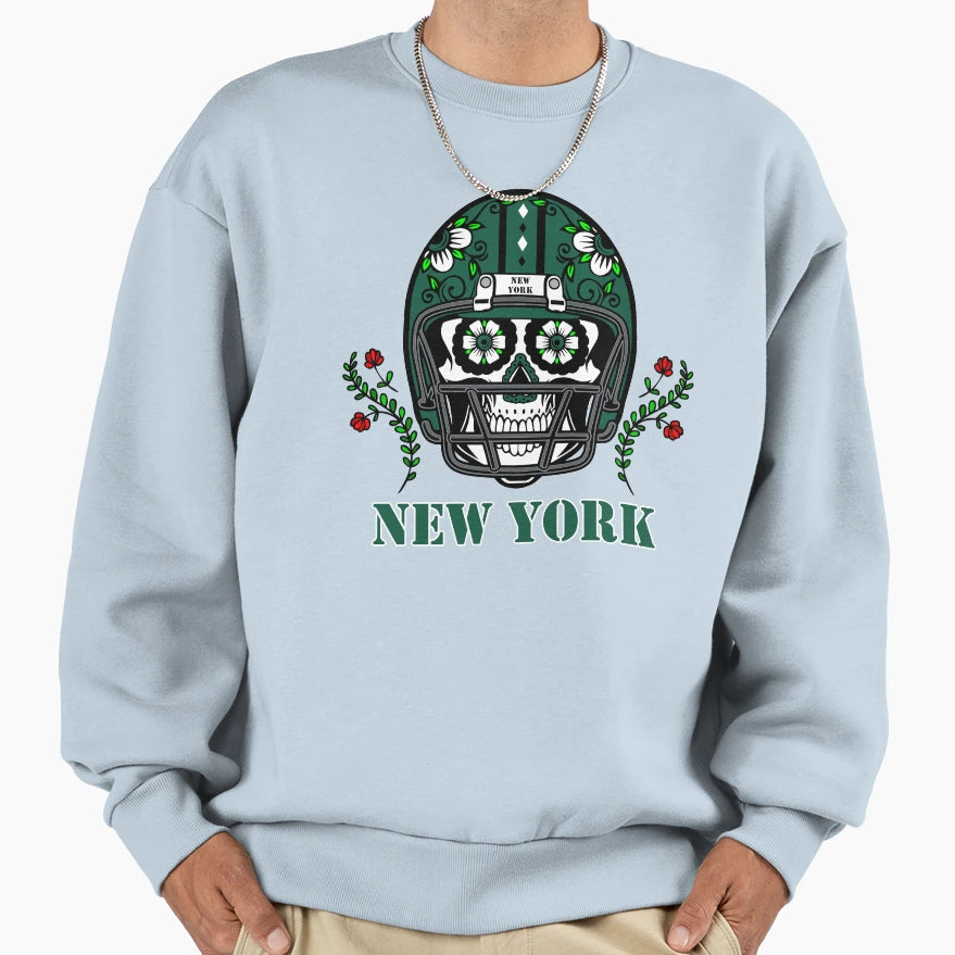 New York Ny Football Helmet Sugar Sweatshirt - Unique Graphic Men Women - T-Shirt, Sweatshirt, Hoodie