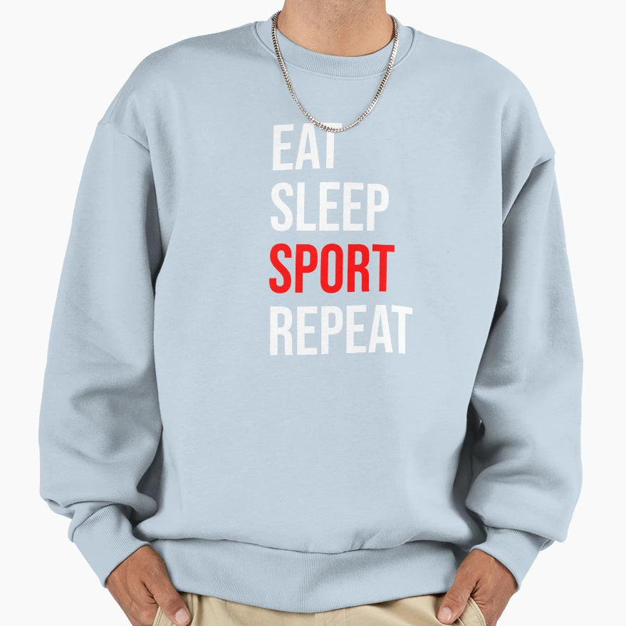 Eat Sleep Sport Repeat Sweatshirt - Minimalist Print for Adults - T-Shirt, Sweatshirt, Hoodie