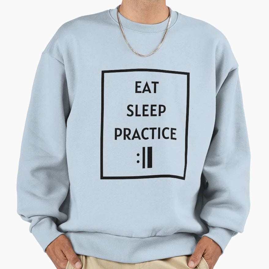 Eat Sleep Practice Repeat Rectangle Sweatshirt - Trendy Graphic Unisex - T-Shirt, Sweatshirt, Hoodie