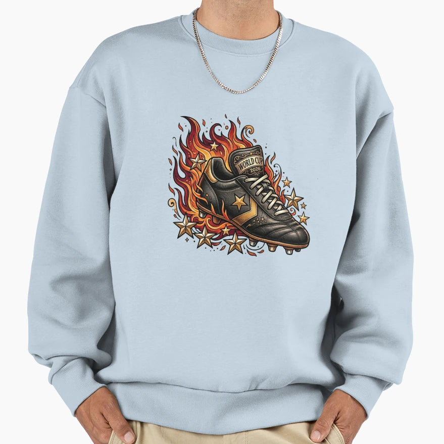 Flaming Boot Neo Traditional Sweatshirt - Custom Art Print for Adults - T-Shirt, Sweatshirt, Hoodie