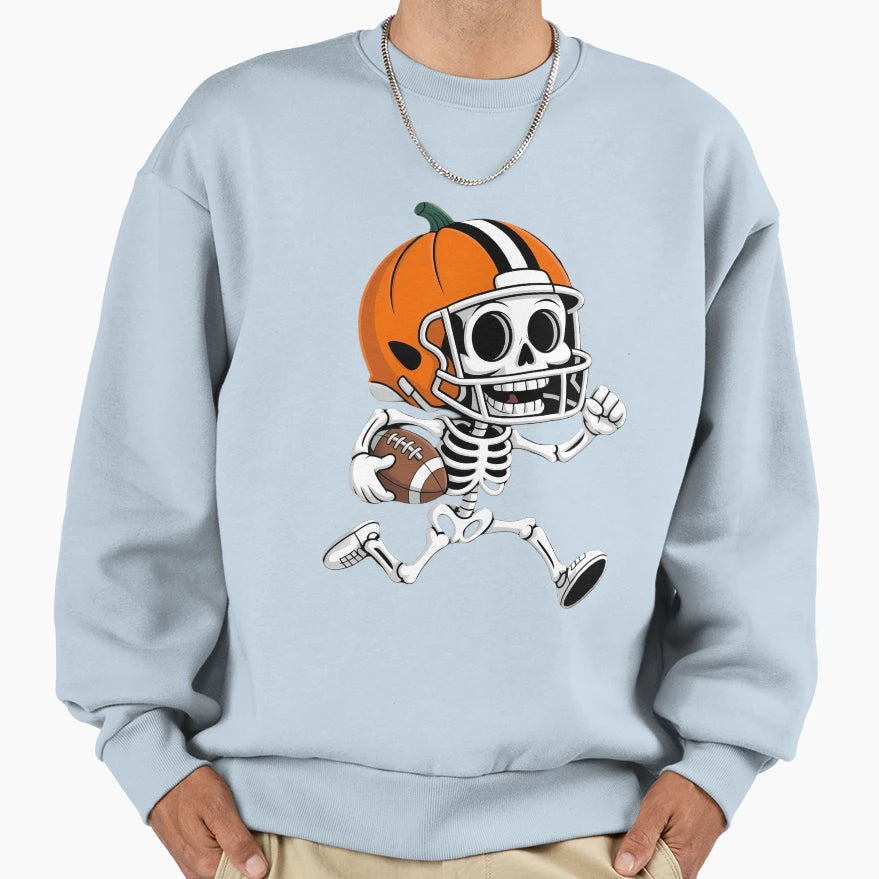 Skeleton American Football Player Sweatshirt - Aesthetic Graphic Unisex - T-Shirt, Sweatshirt, Hoodie