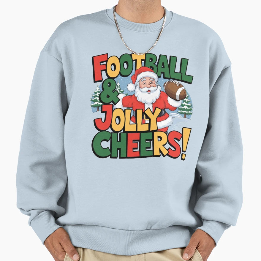 Festive Football Santa T-Shirt - Graphic Print Men Women - T-Shirt, Sweatshirt, Hoodie