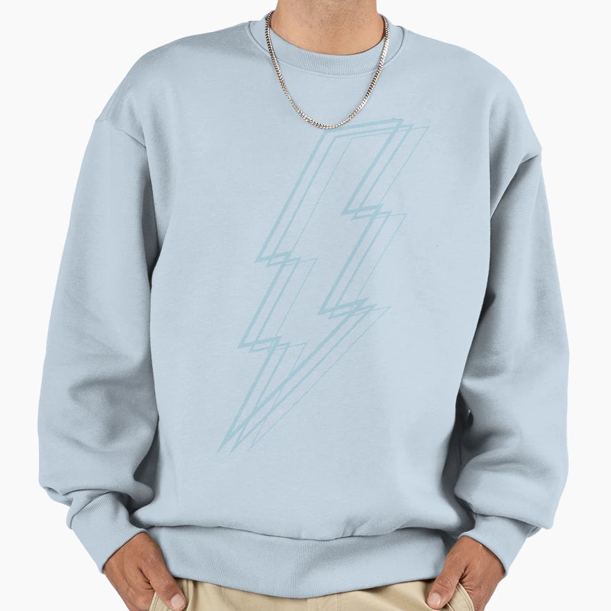 Blue Lightning Sweatshirt - Minimalist Print for Adults - T-Shirt, Sweatshirt, Hoodie