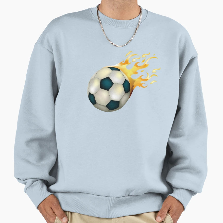 Golden Soccer Ball Fire Sweatshirt - Minimalist Print Unisex - T-Shirt, Sweatshirt, Hoodie