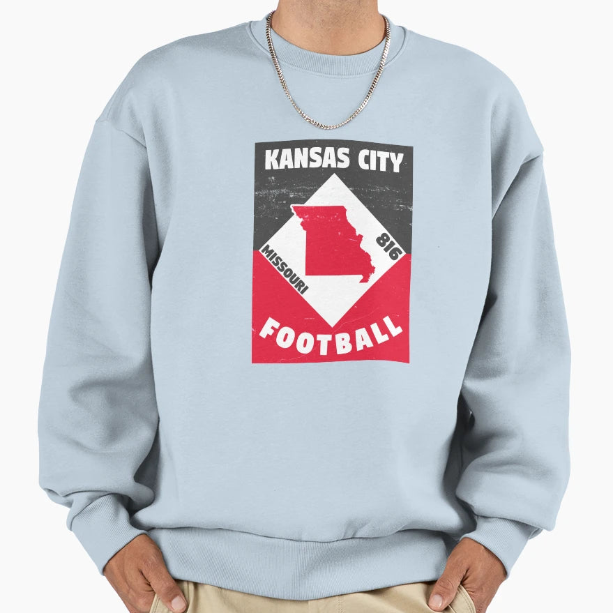 Kansas City Football Sweatshirt - Aesthetic Graphic for Adults - T-Shirt, Sweatshirt, Hoodie