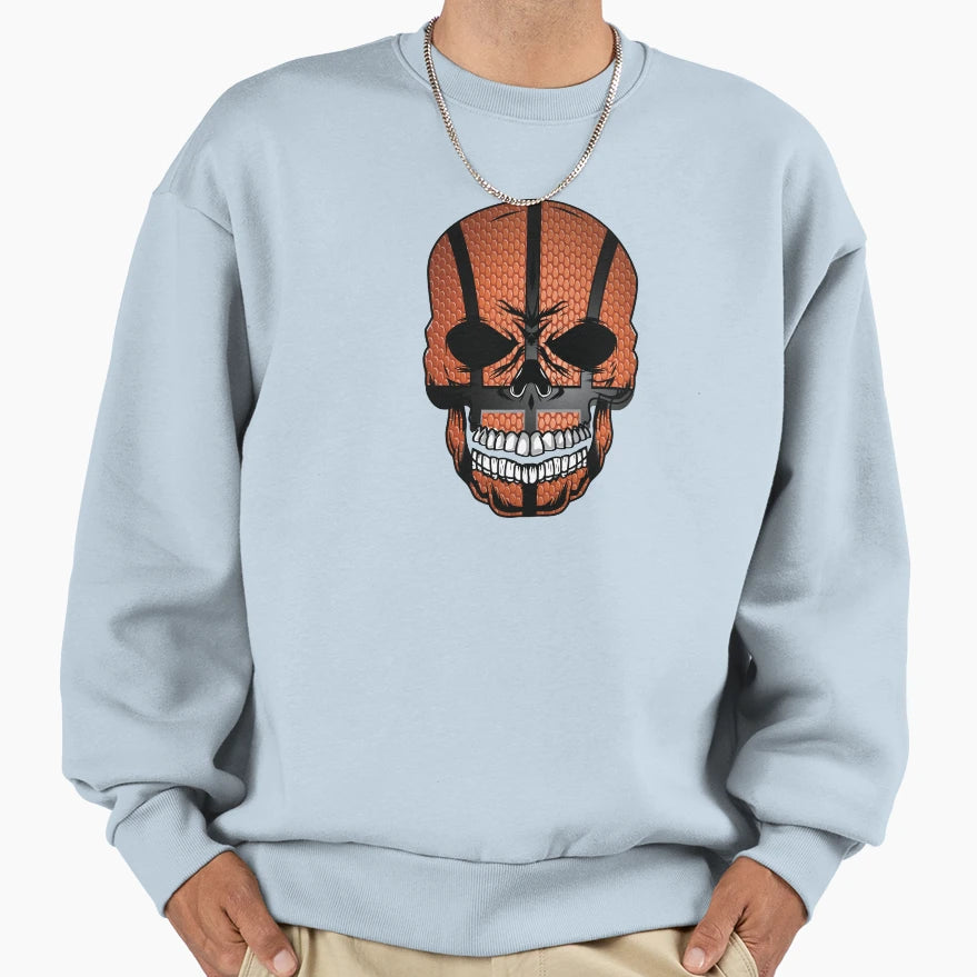 Scary Basketball Skull Face Sweatshirt - Fun Novelty Design Unisex - T-Shirt, Sweatshirt, Hoodie