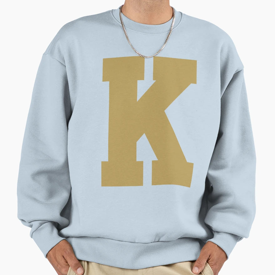 Alphabet Gold K Sports Letter K Sweatshirt - Streetwear Style Men Women - T-Shirt, Sweatshirt, Hoodie