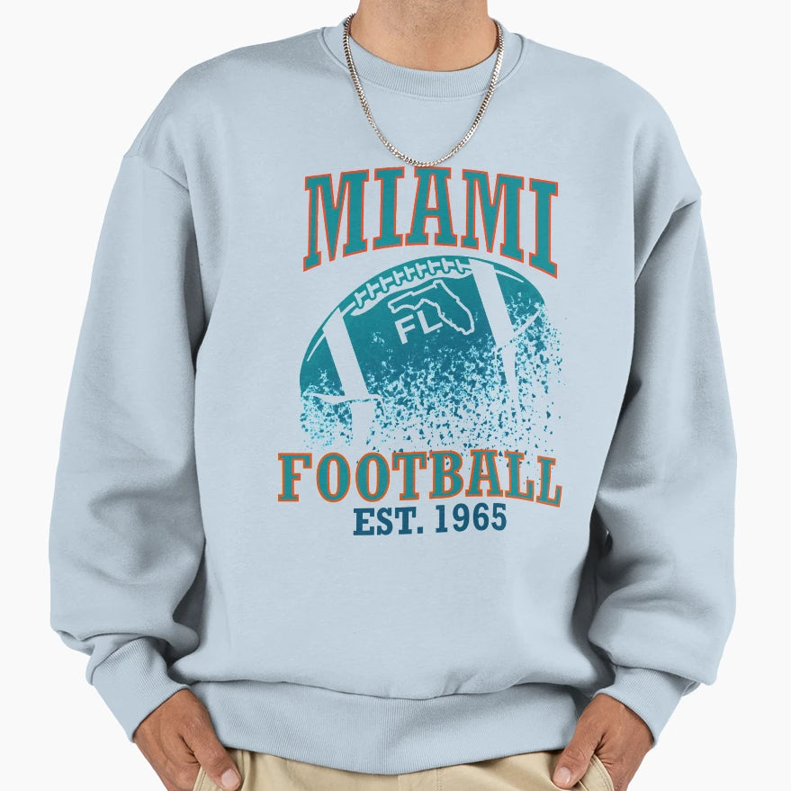 Miami Football Sweatshirt - Aesthetic Graphic Men Women - T-Shirt, Sweatshirt, Hoodie