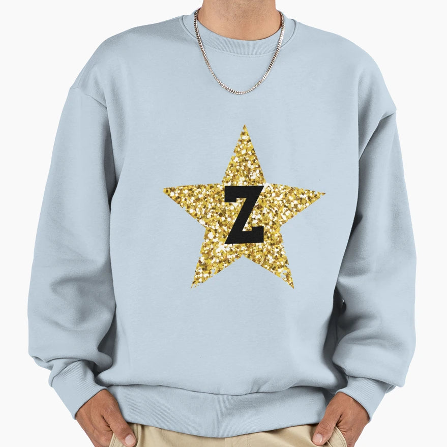 Z Gold Star Sweatshirt - Fun Novelty Design Men Women - T-Shirt, Sweatshirt, Hoodie
