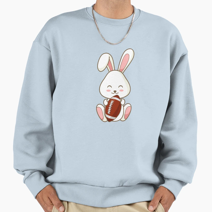 Easter Bunny Football Ball Easter Sweatshirt - Streetwear Style Men Women - T-Shirt, Sweatshirt, Hoodie