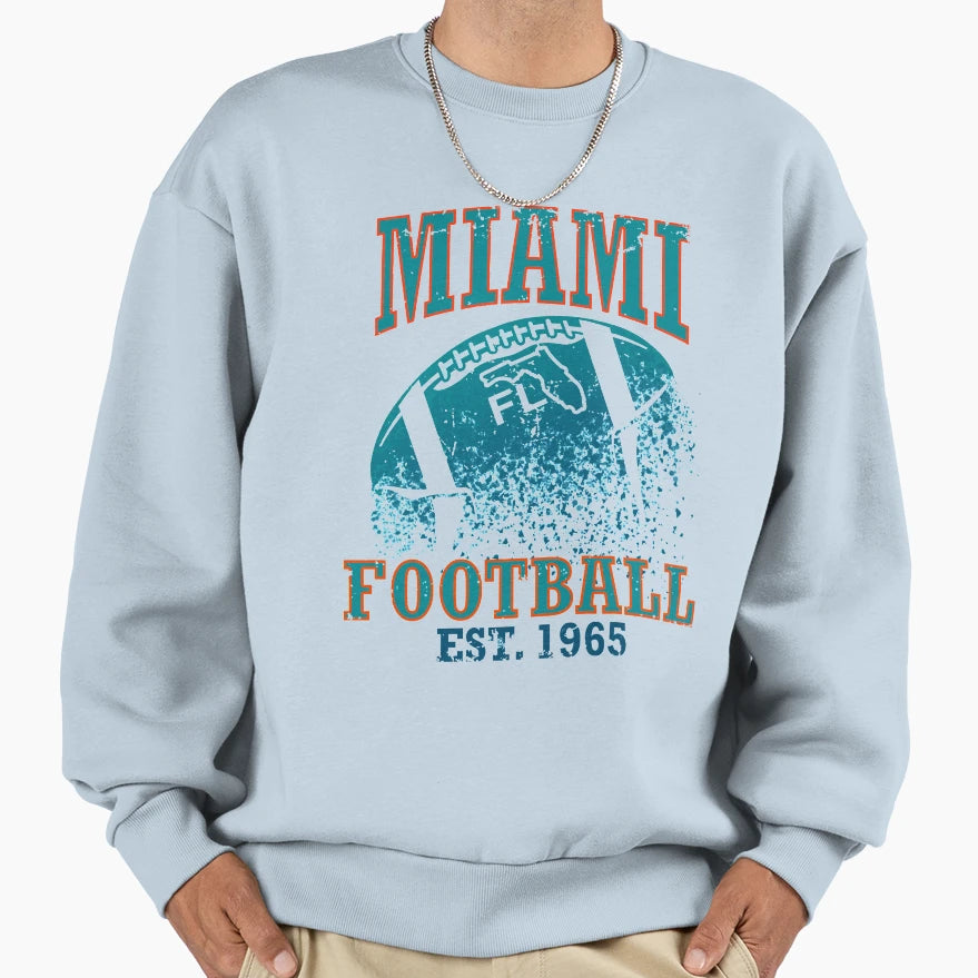 Miami Football Sweatshirt - Graphic Print Men Women - T-Shirt, Sweatshirt, Hoodie