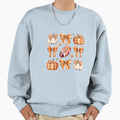 Coquette Bow Pumpkin Season Sweatshirt - Fun Novelty Design for Adults - T-Shirt, Sweatshirt, Hoodie