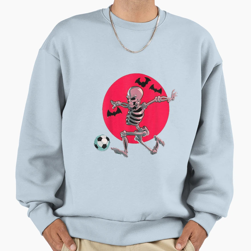 Soccer Skeleton Halloween Soccer Player Sweatshirt - Unique Graphic Unisex - T-Shirt, Sweatshirt, Hoodie