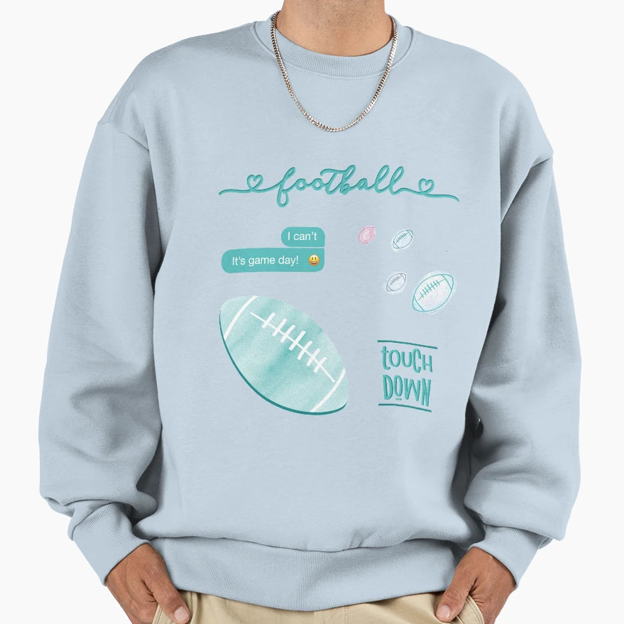 Teal Watercolor Football Pack Sweatshirt - Graphic Print Men Women - T-Shirt, Sweatshirt, Hoodie