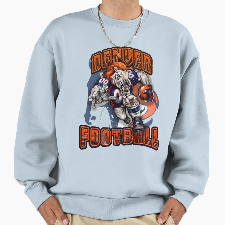 Denver Broncos Football Sweatshirt - Novelty Apparel for Adults - T-Shirt, Sweatshirt, Hoodie