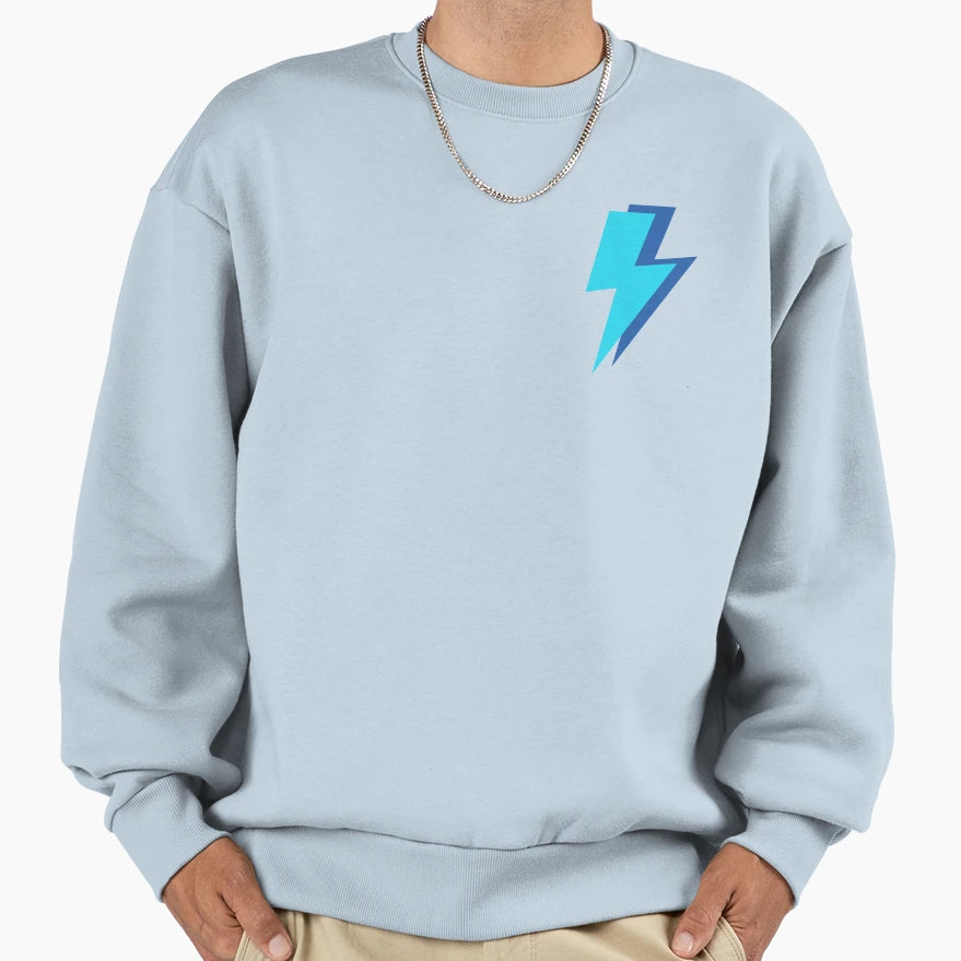 Blue Lightning Bolts Sweatshirt - Aesthetic Graphic Men Women - T-Shirt, Sweatshirt, Hoodie