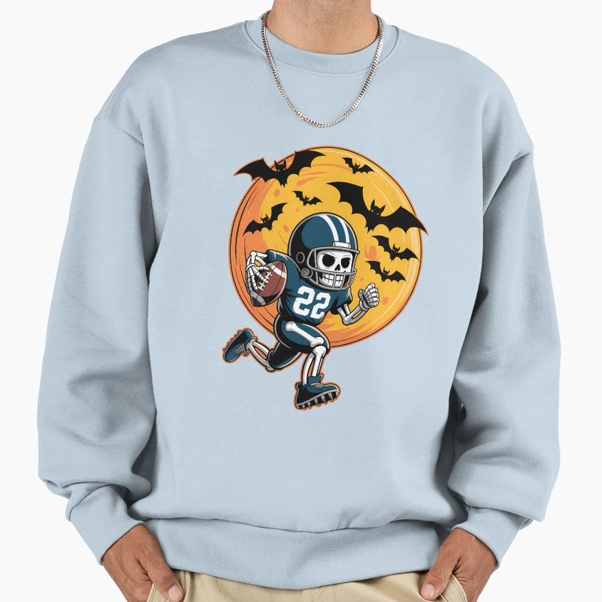 American Football Skeleton Halloween Sweatshirt - Aesthetic Graphic Unisex - T-Shirt, Sweatshirt, Hoodie
