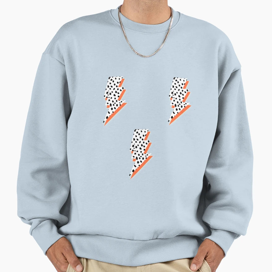 Orange Lightning Bolts Sweatshirt - Streetwear Style Men Women - T-Shirt, Sweatshirt, Hoodie