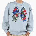 Patriotic Camouflage Bow Stars And Sweatshirt - Graphic Print for Adults - T-Shirt, Sweatshirt, Hoodie