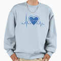 Kansas Hometown Heartbeat Blue Support Sweatshirt - Unique Graphic Unisex - T-Shirt, Sweatshirt, Hoodie