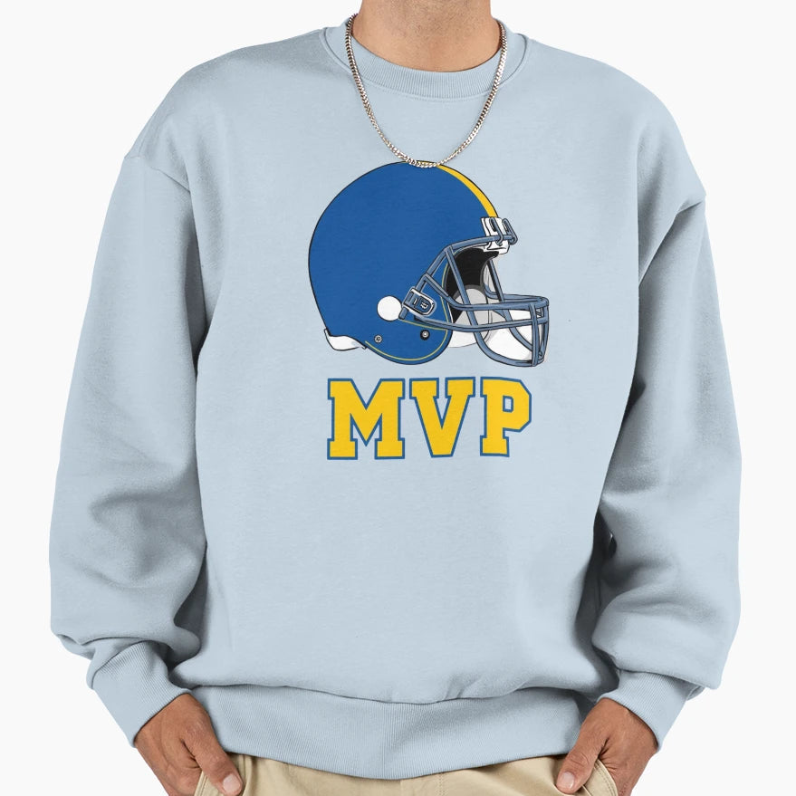 Football Mvp Down Syndrome Blue Sweatshirt - Minimalist Print Unisex - T-Shirt, Sweatshirt, Hoodie
