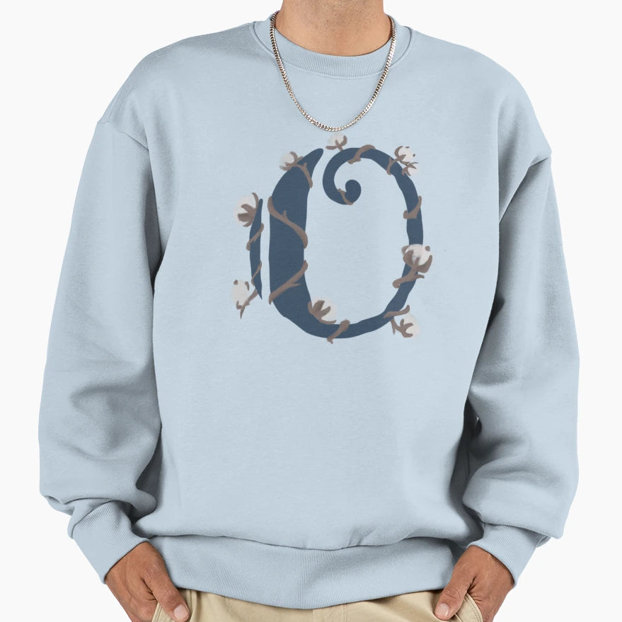 Cotton Monogram Letter O Sweatshirt - Unique Graphic Unisex - T-Shirt, Sweatshirt, Hoodie